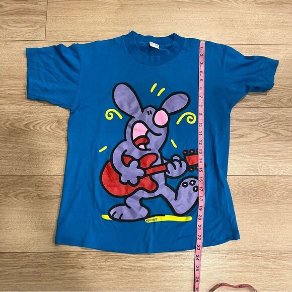 Vintage Double Sided 1991 90s Cartoon Jimmy Blue Mouse Short Sleeve Tshirt OS - Picture 4 of 7